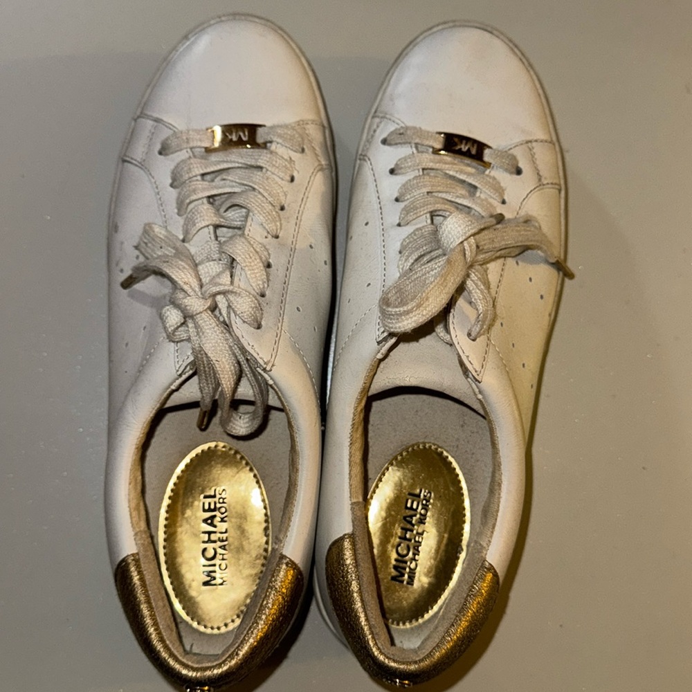 Michael Kors Gold White Sneakers